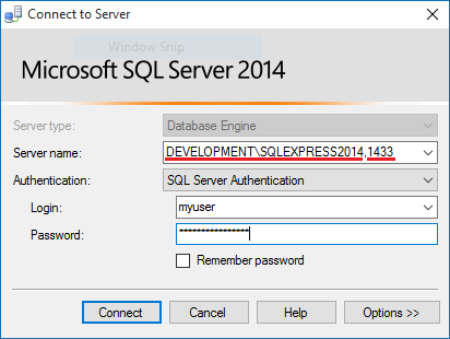 Recipe - Allow remote connections to SQL-Server Express 2014 on Windows  2012R2